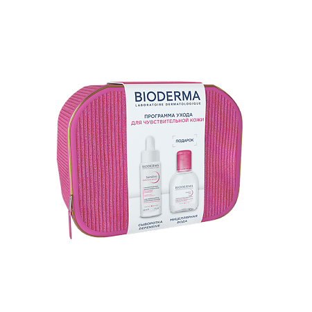 Bioderma Набор Sensibio Сыворотка Defensive 30 мл+Sensibio Н2О Мицеллярная вода 100 мл в косметичке 1 уп