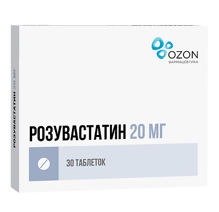 Изображение товара Розувастатин таблетки покрыт.плен.об. таблетки покрыт.плен.об. 20 мг 30 шт