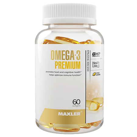 Макслер Омега 3 Премиум / Maxler Omega 3 Premium капсулы по 1,3 г 60 шт