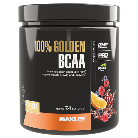 Изображение товара Макслер 100% Голден BCAA Fruit Punch Вкус спортивная добавка 210 г