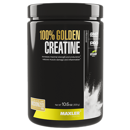 Изображение товара Макслер 100% Голден Креатин порошок 300 г для повышения силы и выносливости