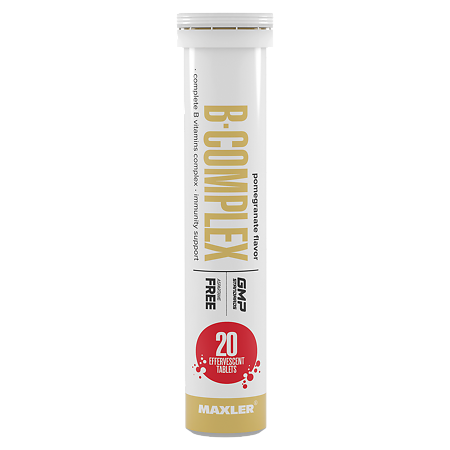 Макслер В-комплекс вкус грант / Maxler B-Complex Pomegranate flavor шипучие таблетки по 4,0 г 20 шт