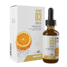 Изображение товара Макслер Витамин Д3 5000 IU вкус апельсин / Maxler Vitamin D3 5000 IU Orange Flavor по 60 мл 1 шт