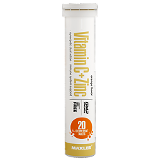 Купить Макслер Витамин С + Цинк вкус апельсин / Maxler Vitamin C + Zinc Orange flavor шипучие таблетки по 4,0 г туба 20 шт цена