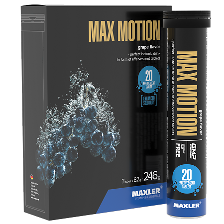 Изображение товара Макслер Макс Моушен вкус виноград шипучие таблетки 3 тубы по 20 шт