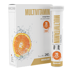 Купить Макслер Мультивитамин вкус апельсин / Maxler Multivitamin Orange flavor шипучие таблетки по 4,0 г 3 тубы по 20 шт 3 тубы по 20 шт цена