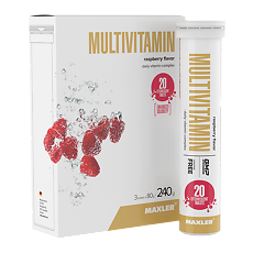 Купить Макслер Мультивитамин вкус малина / Maxler Multivitamin Raspberry flavor шипучие таблетки по 4,0 г 3 тубы по 20 шт 3 тубы по 20 шт цена