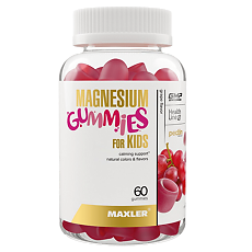 Изображение товара Макслер Магний Гаммиз для детей вкус виноград / Maxler Magnesium gummies for Kids Grape flavor жевательные конфеты по 2,5 г 60 шт 60 шт
