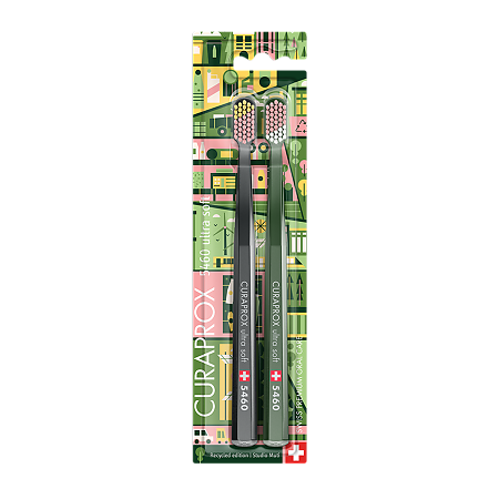 Curaprox Набор зубных щеток ultrasoft d 0,10 мм Duo Recycled ультрамягкие 2 шт