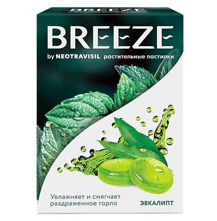Breeze by Neotravisil растительные пастилки со вкусом эвкалипта пастилки массой 2,5 г 12 шт