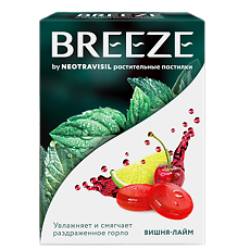 Купить Breeze by Neotravisil растительные пастилки со вкусом вишни-лайма пастилки массой 2,5 г 12 шт цена