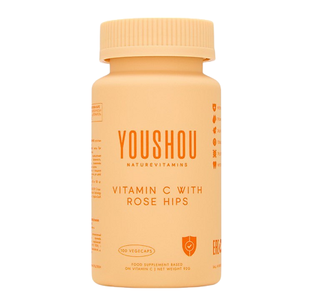 Юшу Витамин С Шиповник Клюква Капс/Youshou Vitamin C with Rosehip Extract Capsules капсулы по 800 мг 100 шт