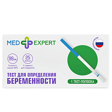 Изображение товара Med Expert Тест-полоска для определения беременности β-ХГЧ-ИМБИАН-ИХА 1 шт