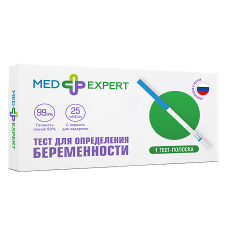 Med Expert Тест-полоска для определения беременности β-ХГЧ-ИМБИАН-ИХА 1 шт