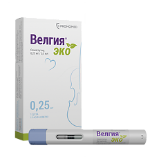 Купить Велгия эко раствор для подкожного введ 0,25 мг 0,5 мл шприцы в автоинжекторах 4 шт цена