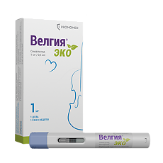Изображение товара Велгия эко раствор для подкожного введ 1 мг 0,5 мл шприцы в автоинжекторах 4 шт