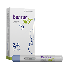 Купить Велгия эко раствор для подкожного введ 2,4 мг 0,75 мл шприцы в автоинжекторах 4 шт цена