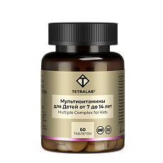 Купить Tetralab От А до цинка витаминно-минеральный комплекс для детей от 7 до 14 лет жевательные таблетки массой 920 мг 60 шт цена