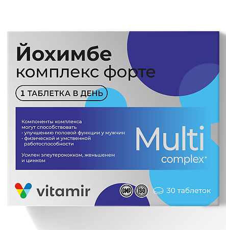 Изображение товара Витамир Йохимбе комплекс форте таблетки покрыт оболочкой 550 мг 30 шт