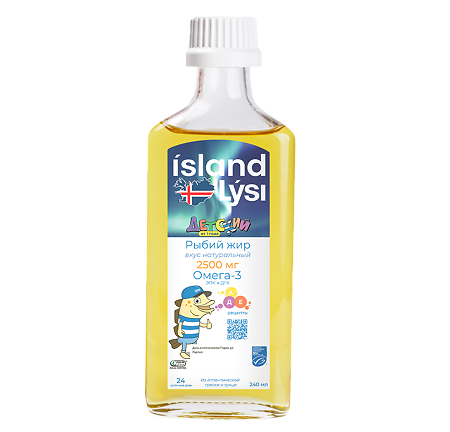 Lysi Детский рыбий жир 2500 мг вкус натуральный от 1 года 240 мл 1 шт