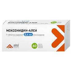 Изображение товара Моксонидин-АЛСИ таблетки покрыт.плен.об. 0,4 мг 60 шт