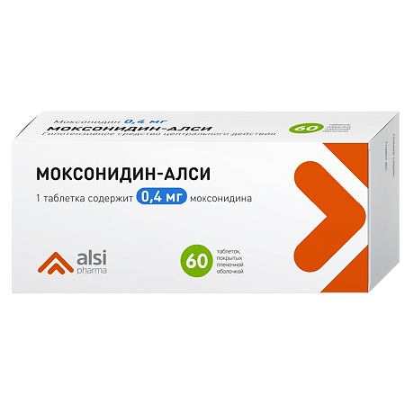 Моксонидин-АЛСИ таблетки покрыт.плен.об. 0,4 мг 60 шт