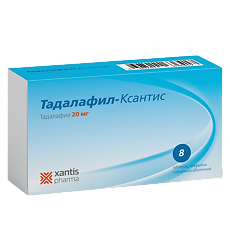 Купить Тадалафил-Ксантис таблетки покрыт.плен.об. 20 мг 8 шт цена