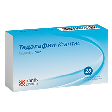 Купить Тадалафил-Ксантис таблетки покрыт.плен.об. 5 мг 28 шт цена