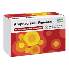 Купить Аторвастатин Реневал таблетки покрыт.плен.об. 20 мг 90 шт цена