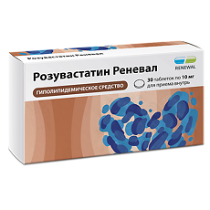 Купить Розувастатин Реневал таблетки покрыт.плен.об. 10 мг 30 шт цена