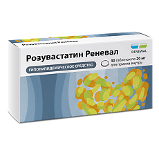 Купить Розувастатин Реневал таблетки покрыт.плен.об. 20 мг 30 шт цена