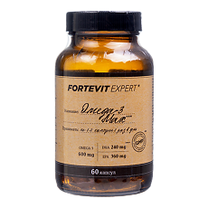 Изображение товара Fortevit Expert Омега-3 Макс 600 мг ЭПГ и ДГК/Omega-3 Max 600 mg EPA&DHA капсулы массой 1400 мг 60 шт