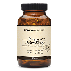Купить Fortevit Expert Омега-3 Экстра Стронг 980 мг ЭПГ и ДГК/Omega-3 Extra Strong 980 mg EPA&DHA капсулы массой 1975 мг 50 шт цена