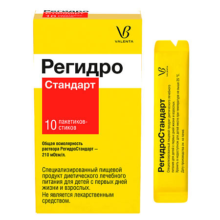 РегидроСтандарт порошок д/приг раствора для приема внутрь пакетики-стики массой 4,36 г 10 шт