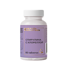 Купить Health Solution Спирулина с хлореллой таблетки покрыт.об. массой 500 мг 60 шт цена