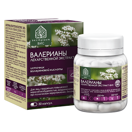 Валерианы лекарственной экстракт ВИС капсулы по 0,4 г 30 шт