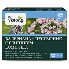 Купить Dr.Vistong Комплекс Валериана+Пустырник с глицином капсулы массой 0,45 г 30 шт цена
