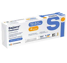 Купить Седжаро раствор для подкожного введ 12,5 мг/доза шприц-ручка 2,4 мл 1шт+иглы 4 шт цена