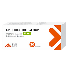 Изображение товара Бисопролол-АЛСИ таблетки покрыт.плен.об. 10 мг 30 шт