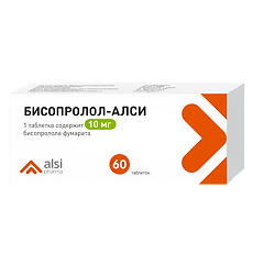 Купить Бисопролол-АЛСИ таблетки покрыт.плен.об. 10 мг 60 шт цена