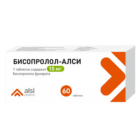 Бисопролол-АЛСИ таблетки покрыт.плен.об. 10 мг 60 шт