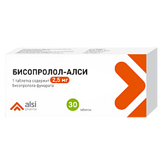 Купить Бисопролол-АЛСИ таблетки покрыт.плен.об. 2,5 мг 30 шт цена