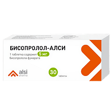 Купить Бисопролол-АЛСИ таблетки покрыт.плен.об. 5 мг 30 шт цена