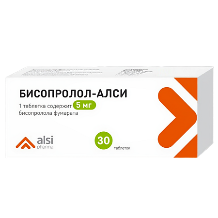 Бисопролол-АЛСИ таблетки покрыт.плен.об. 5 мг 30 шт