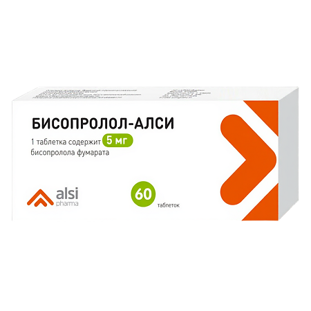 Бисопролол-АЛСИ таблетки покрыт.плен.об. 5 мг 60 шт