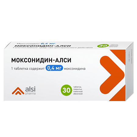 Моксонидин-АЛСИ таблетки покрыт.плен.об. 0,4 мг 30 шт