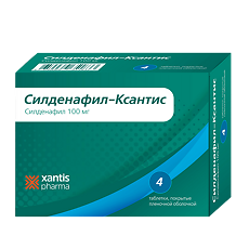 Купить Силденафил-Ксантис таблетки покрыт.плен.об. 100 мг 4 шт цена