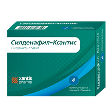 Купить Силденафил-Ксантис таблетки покрыт.плен.об. 50 мг 4 шт цена