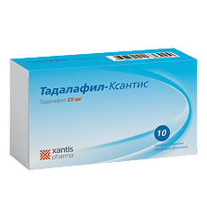 Купить Тадалафил-Ксантис таблетки покрыт.плен.об. 20 мг 10 шт цена