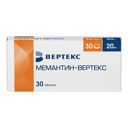 Мемантин-Вертекс таблетки покрыт.плен.об. 20 мг 30 шт